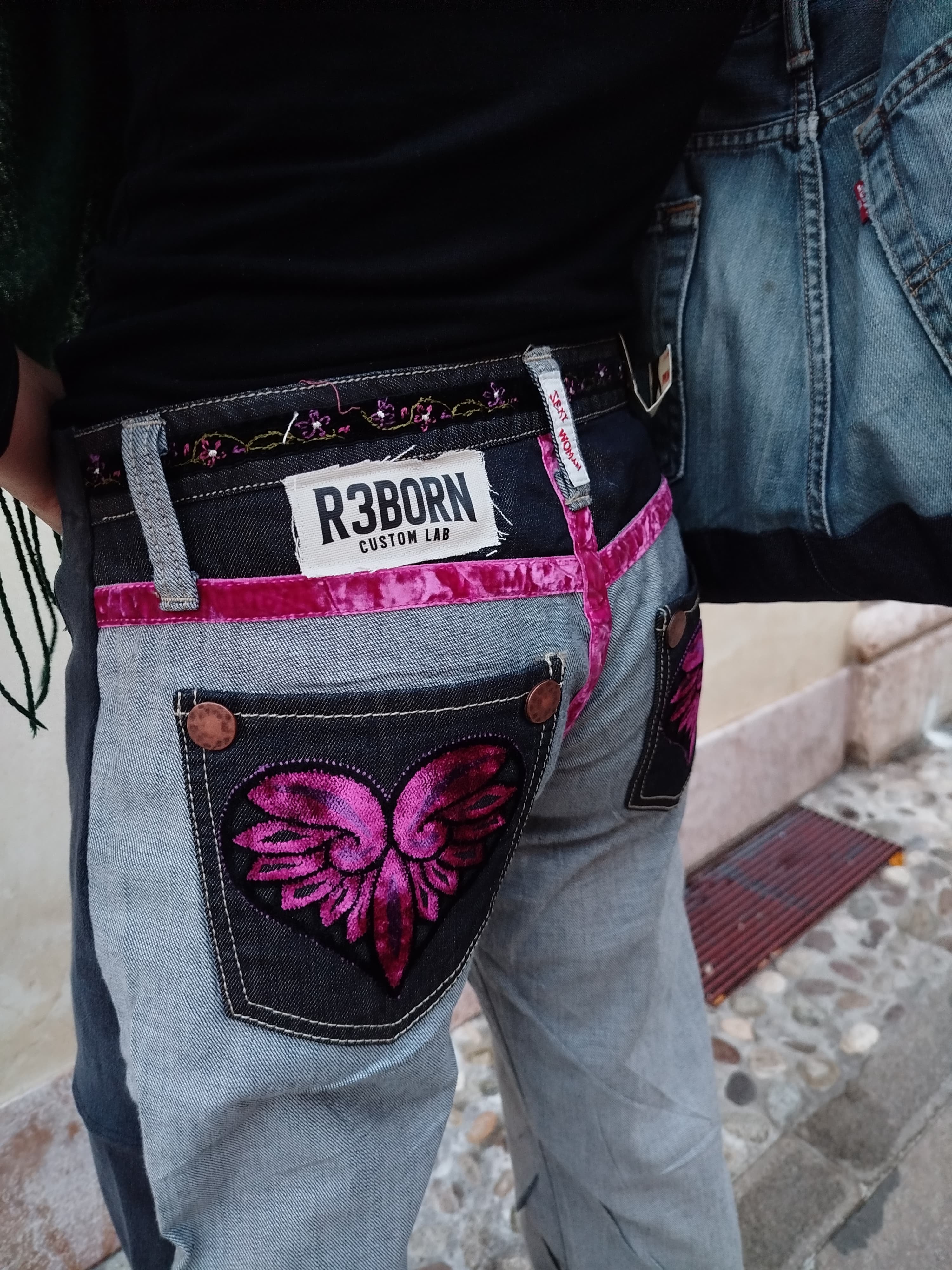 Jeans flare Y2K Sexy Woman Custom - donna L | R3BORN