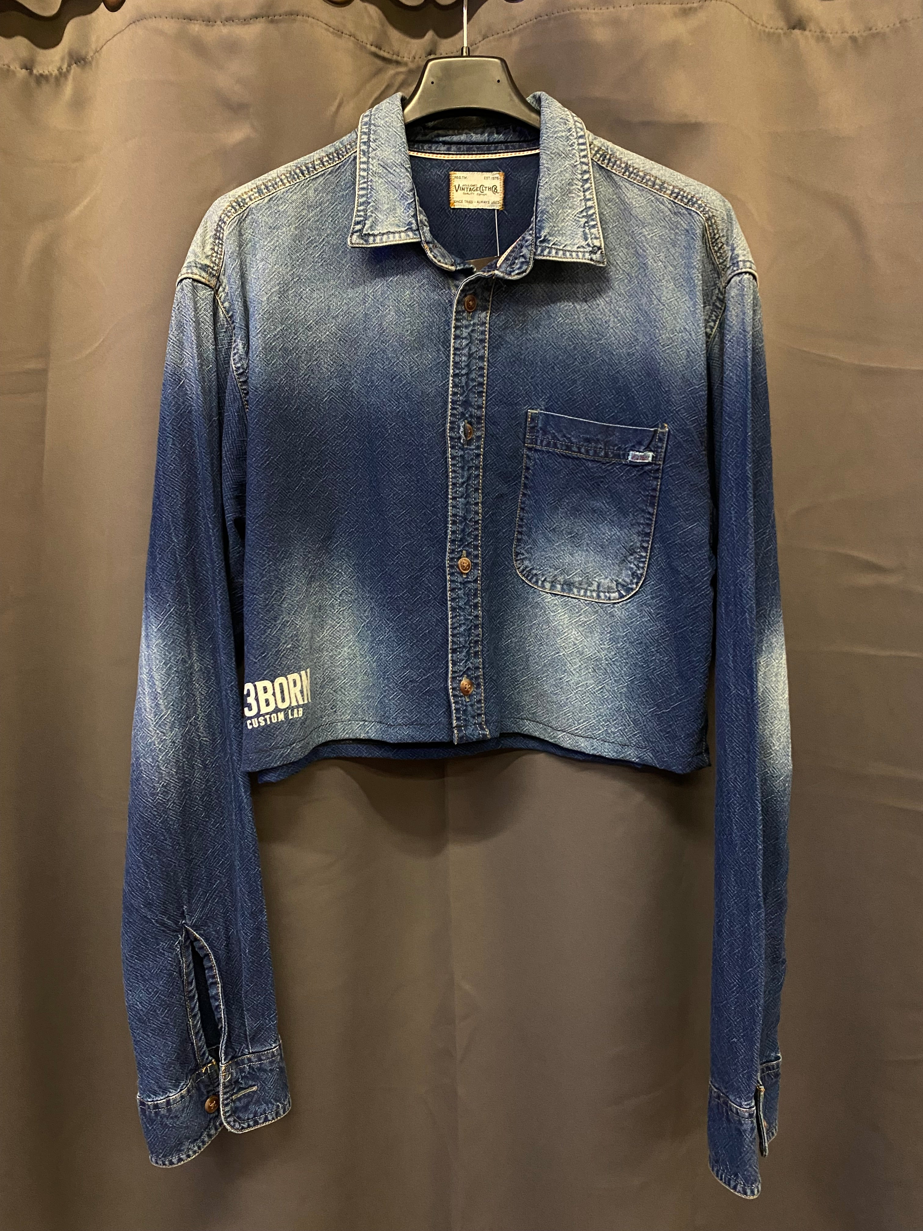 Camicia crop in denim Jack & Jones Vintage Cloth Custom - L donna | R3BORN
