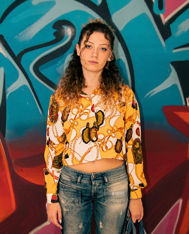 The Legend Custom Baroque Vintage Crop Shirt - Women's Large | R3BORN