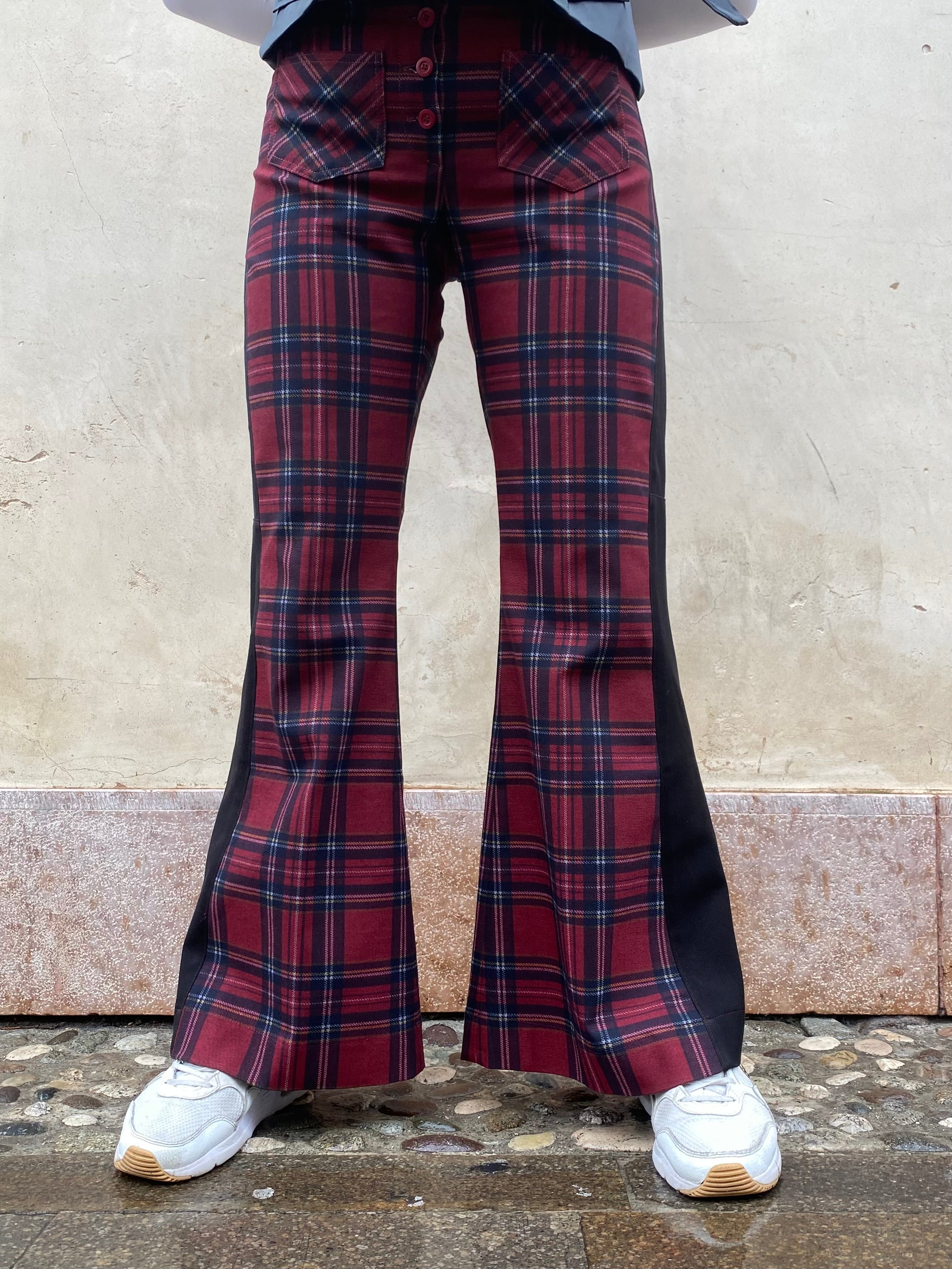 Pantalone a zampa tartan Rose D. Custom - donna M | R3BORN