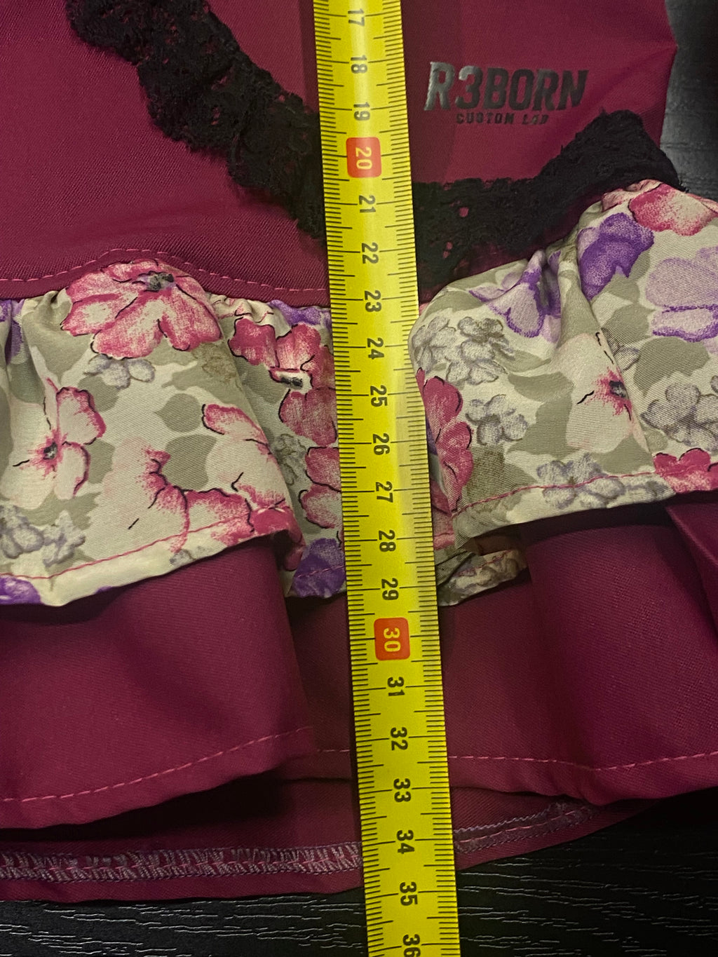 Minigonna Y2K con balze Rose D. Custom - donna S | R3BORN