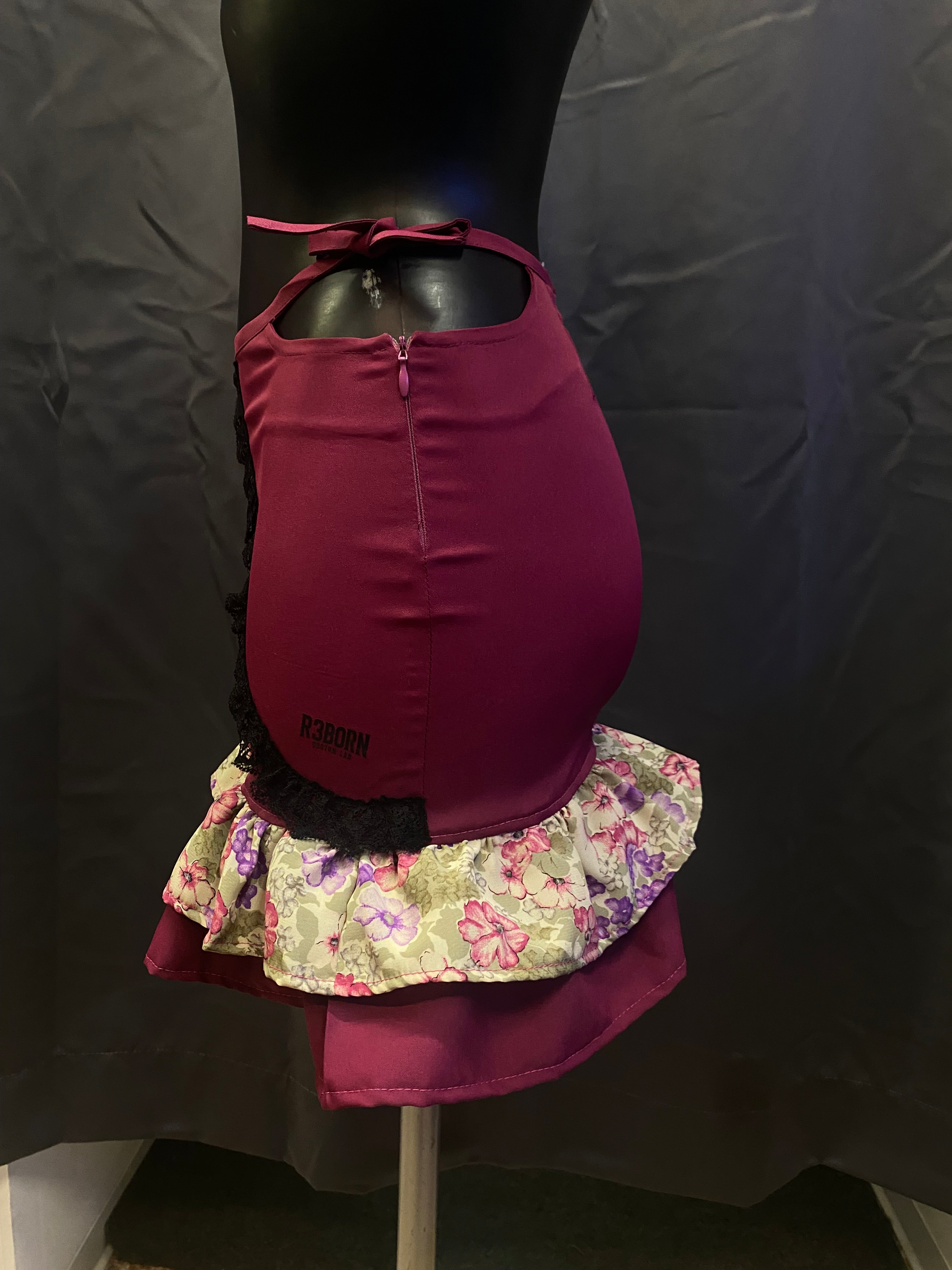 Minigonna Y2K con balze Rose D. Custom - donna S | R3BORN