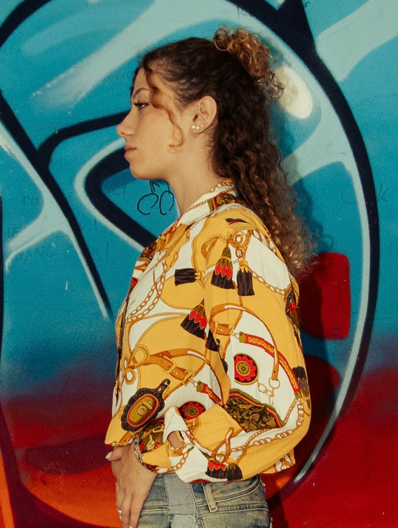 The Legend Custom Baroque Vintage Crop Shirt - Women's Large | R3BORN