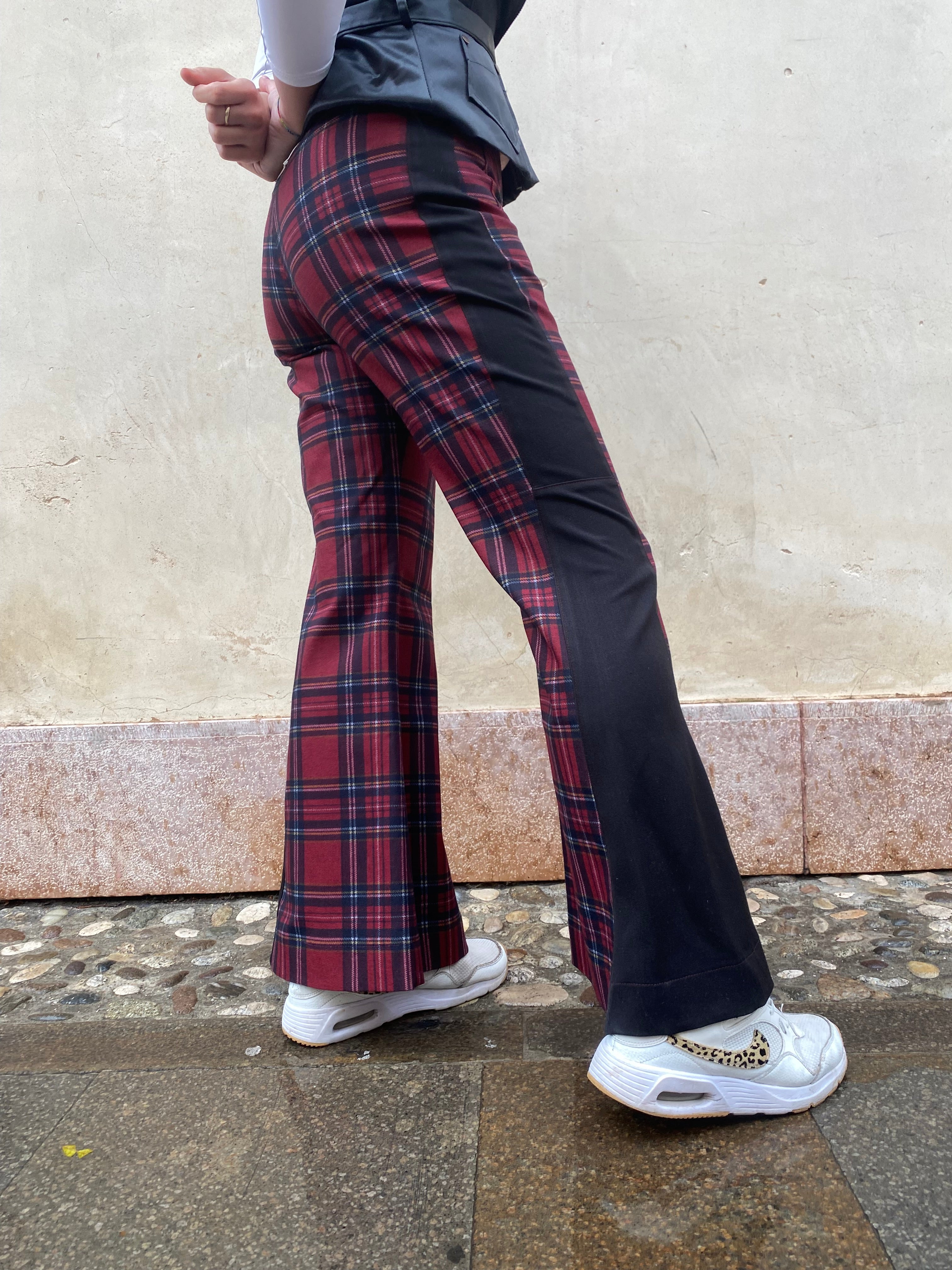 Pantalone a zampa tartan Rose D. Custom - donna M | R3BORN