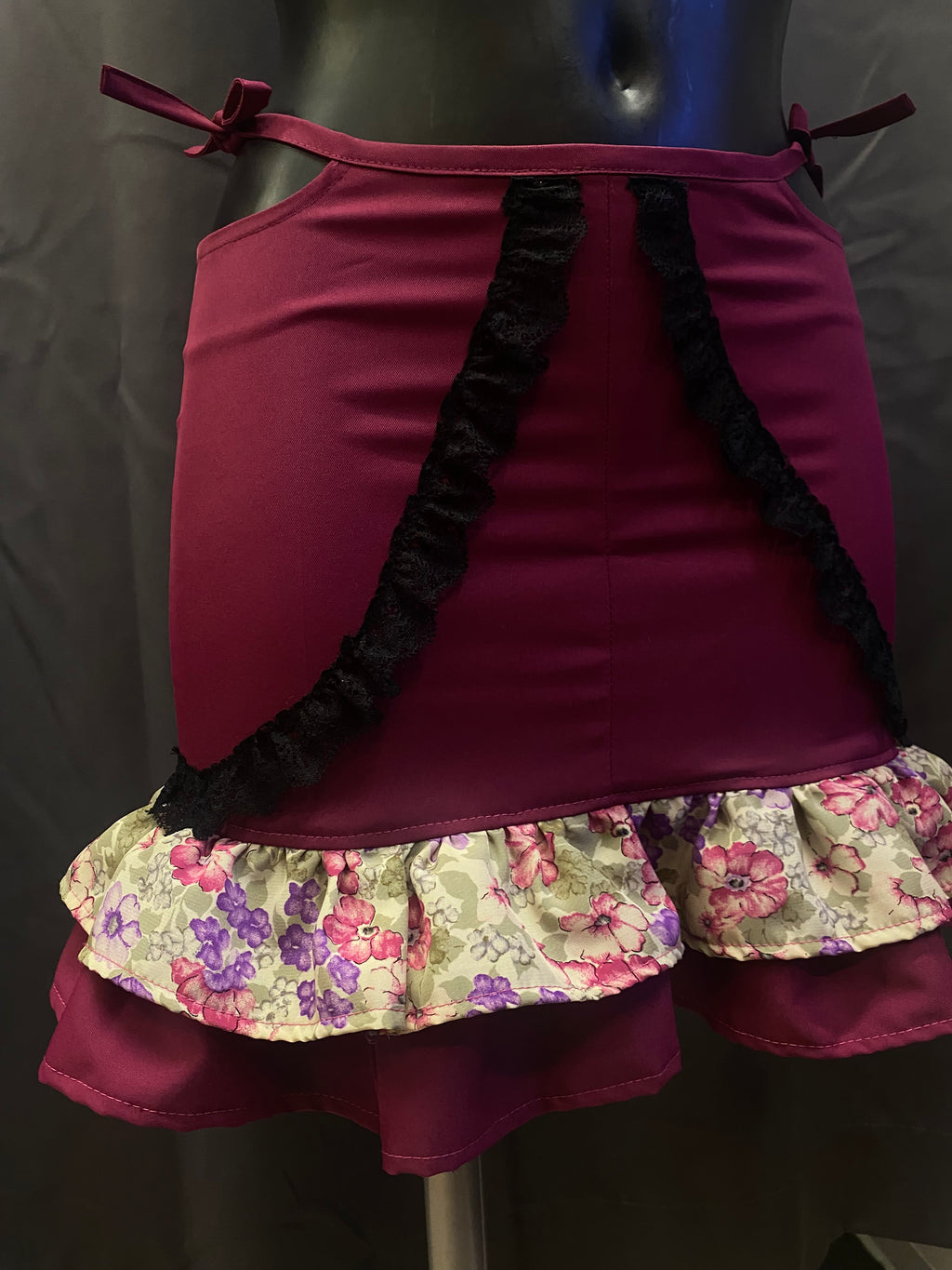 Minigonna Y2K con balze Rose D. Custom - donna S | R3BORN