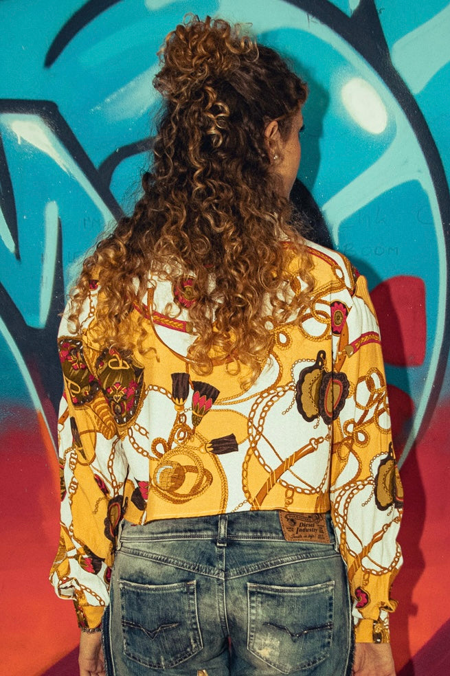 The Legend Custom Baroque Vintage Crop Shirt - Women's Large | R3BORN